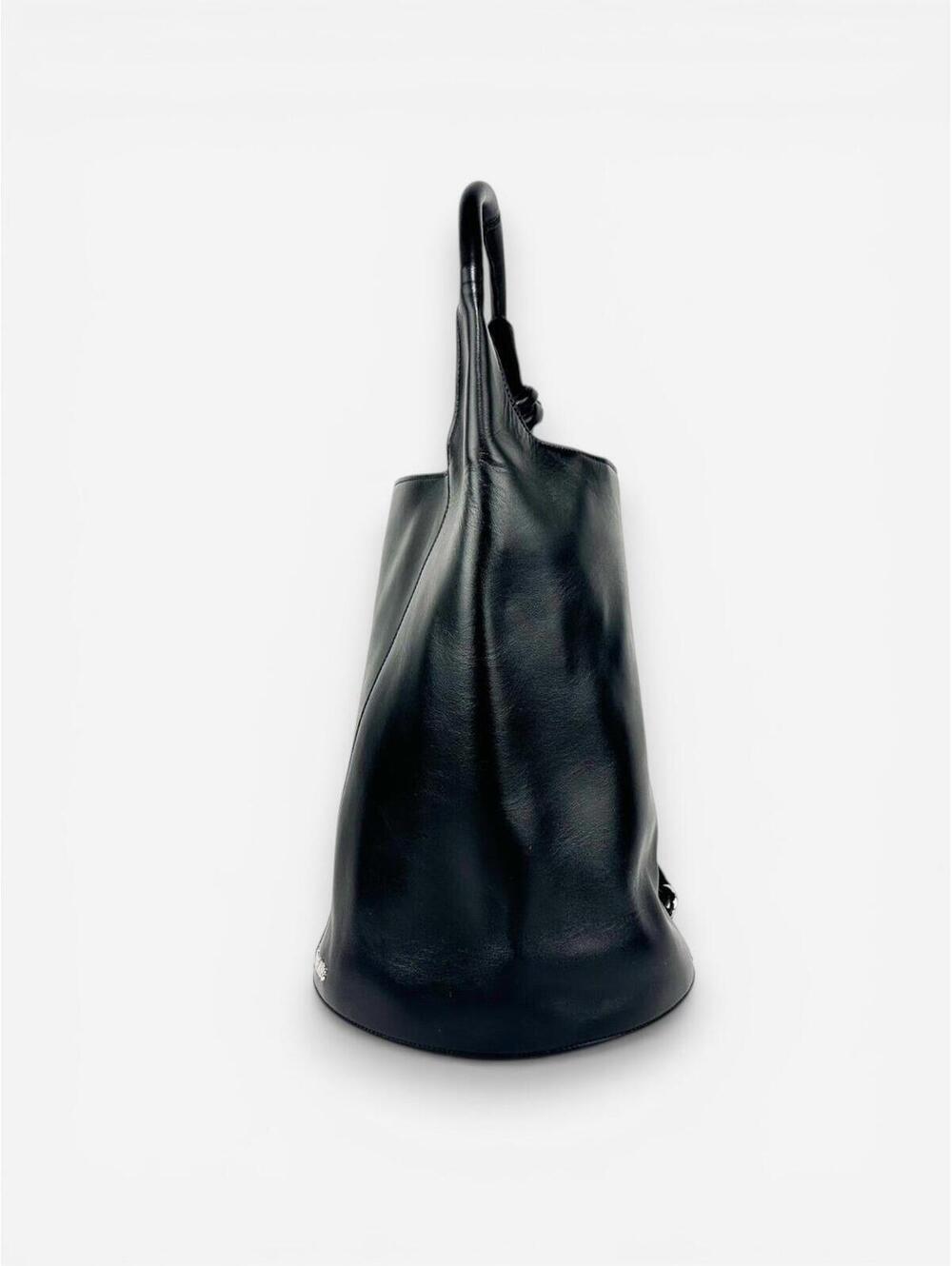 Jacquemus Le Tourni Black Calf Leather Bucket Tote Knotted Handle | NWT - Picture 4 of 8